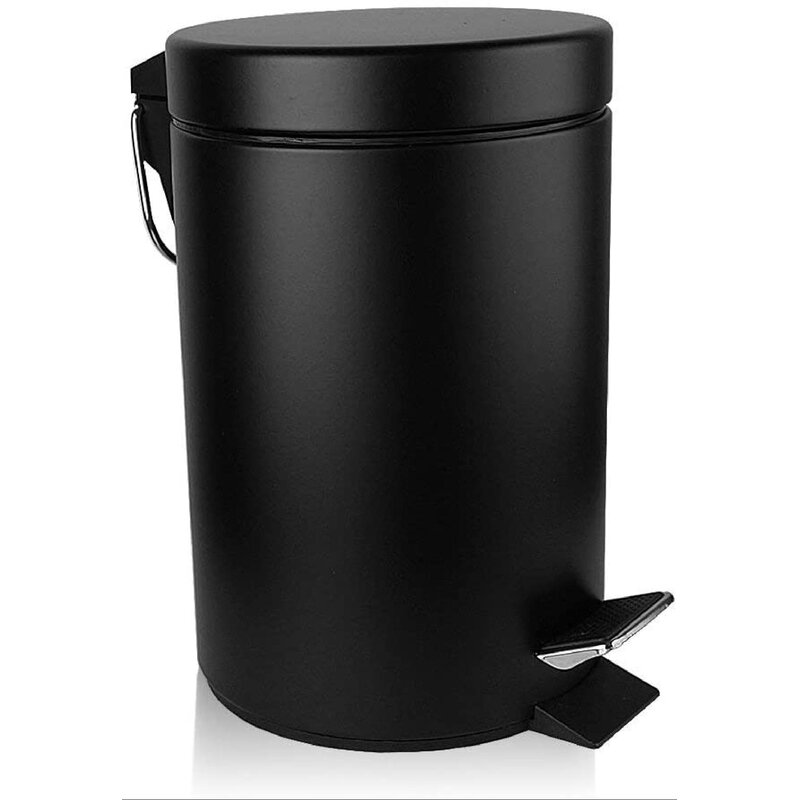 Glaustoncn Mini Trash Can With Lid Soft Close, Round